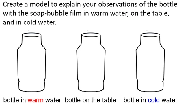 Models of Bottles with Water at Different Temperatures
