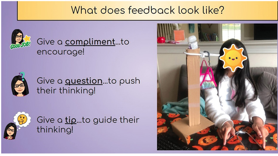 A co-constructed chart on feedback.