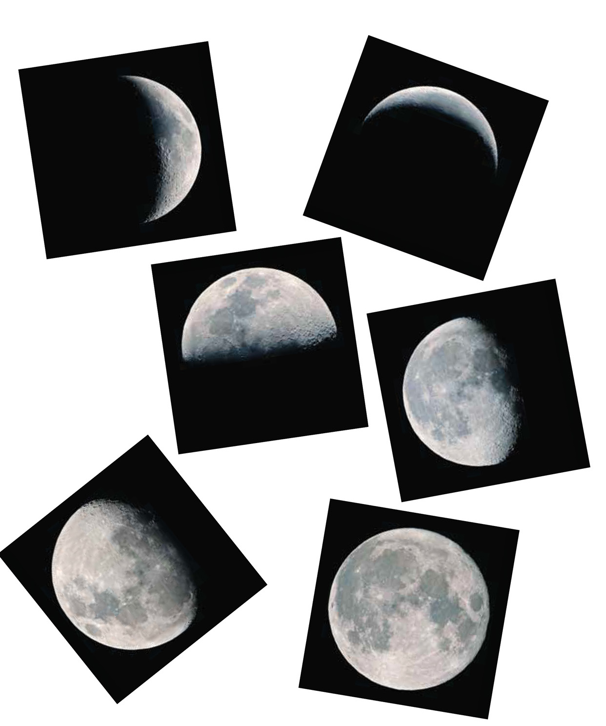 Six lunar photographs. 